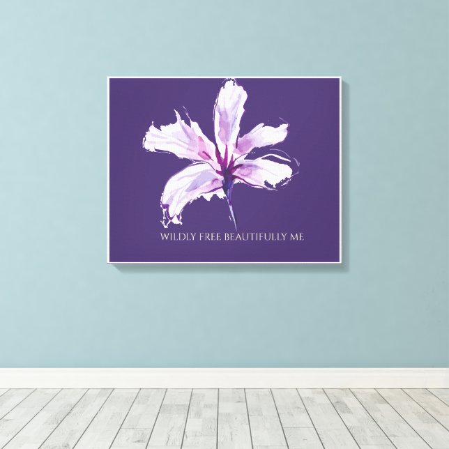 Lienzo Libremente Salvaje Hermosamente Mío Acuarela Flora (Insitu (piso de madera))