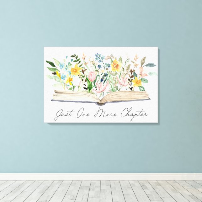 Lienzo Libro abierto de acuarela con flores estética flor (Insitu (piso de madera))