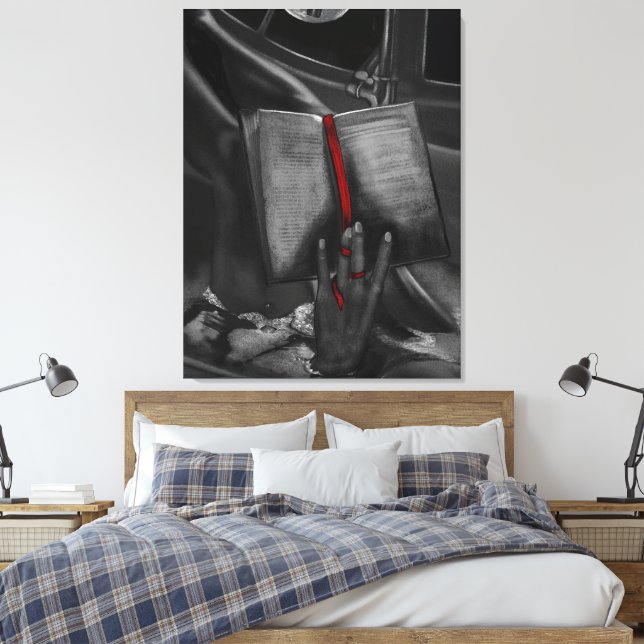 Lienzo Libro de carbón a la luz de la luna Lover Crimson  (Insitu(Dormitorio))