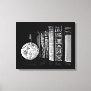 Lienzo Libros y globos antiguos