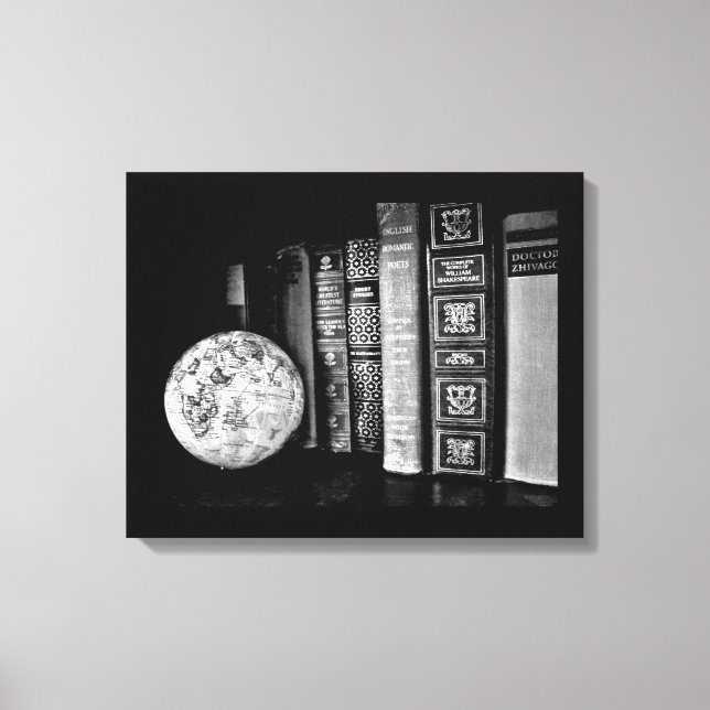 Lienzo Libros y globos antiguos (Anverso)