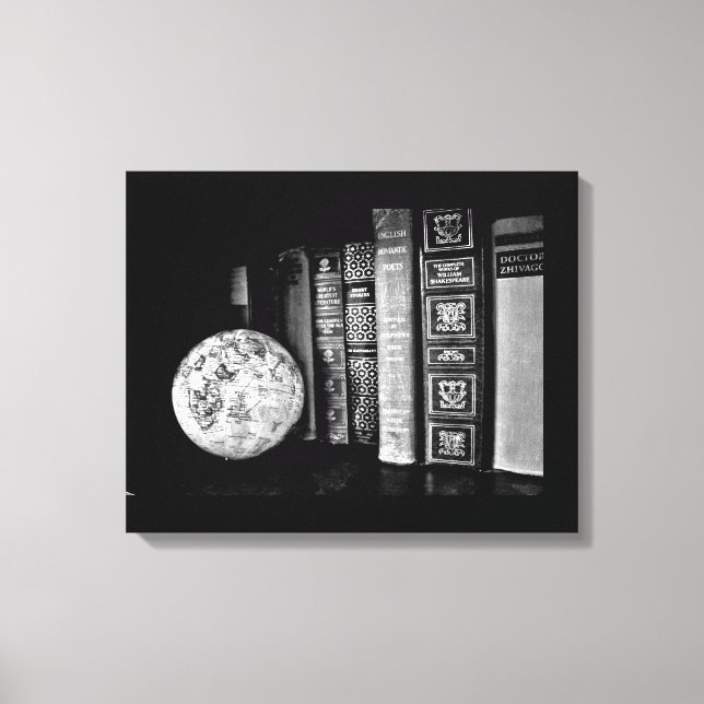 Lienzo Libros y globos antiguos (Anverso)