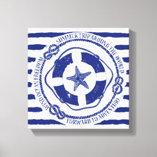 Lienzo Lifebuoy y estrellas de mar