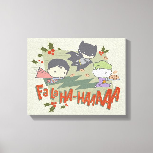 Lienzo Liga de Justicia Chibi Holiday Cookie Chase (Anverso)