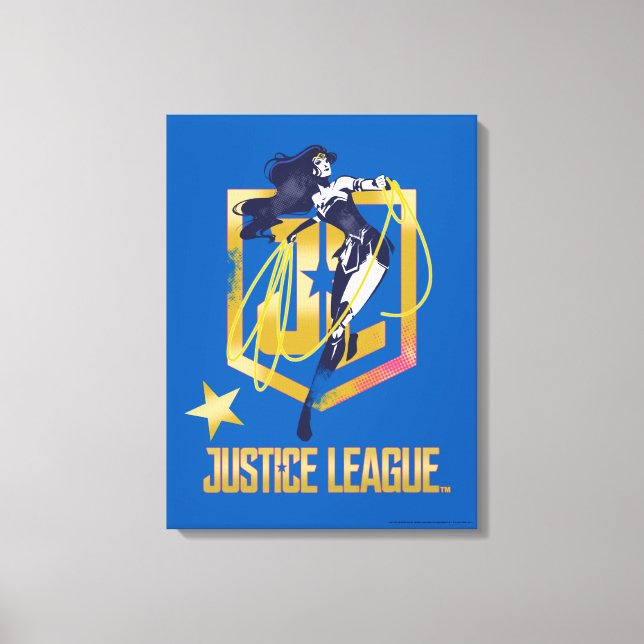 Lienzo Liga de la Justicia | Wonwoman JL Logo Pop Art (Anverso)
