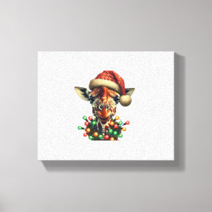 Lienzo Ligero árbol de Navidad divertido Santa amante de