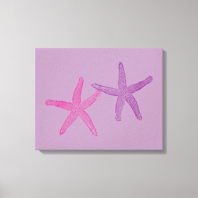 Lienzo Lilac de pez estrella rosa y morado (Anverso)