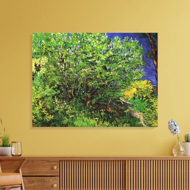 Lienzo Lilacs de Vincent van Gogh, Flores de Jardín Vinta (Insitu (Sala de estar))