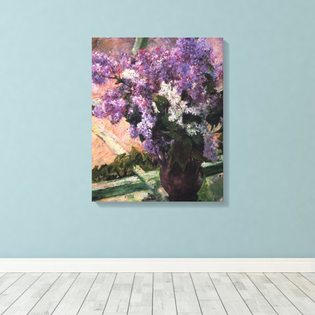 Lienzo Lilacs en una ventana | Mary Cassatt (Insitu (piso de madera))