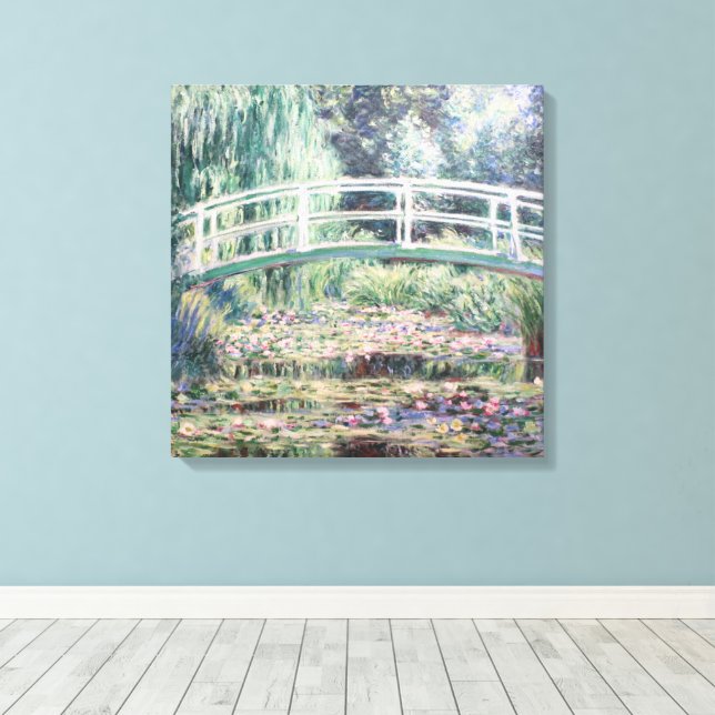 Lienzo Lilies de agua blanca | Claude Monet (Insitu (piso de madera))