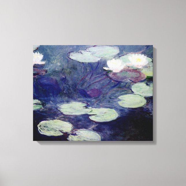 Lienzo Lilies de agua rosada: 1897-99 de Monet (Anverso)