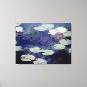 Lienzo Lilies de agua rosada: 1897-99 de Monet