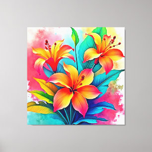 Lienzo Lilios Tropicales Vibrantes: Alma de Verano