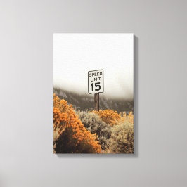 Lienzo Límite De Velocidad 15 Rótulo Con Sagebrush Dorado