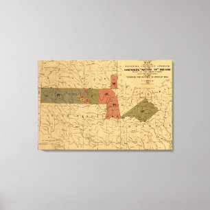 Lienzo Límites anteriores de "nación cherokee" de indio