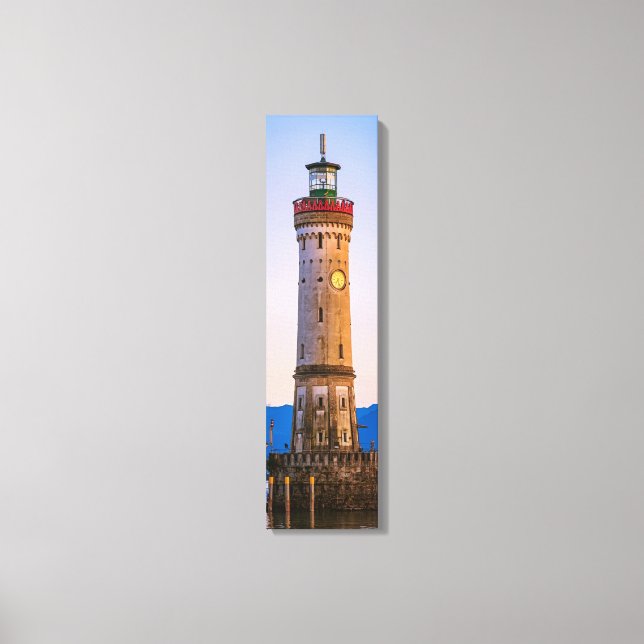 Lienzo Linau Lighthouse Harbour View Vertical Canvas Art (Anverso)