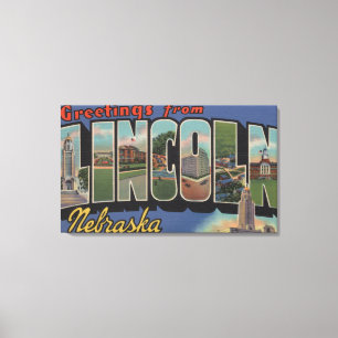 Lienzo Lincoln, Nebraska - Escenas de letras grandes