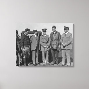 Lienzo Lindbergh y Wright en la fotografía del campo de