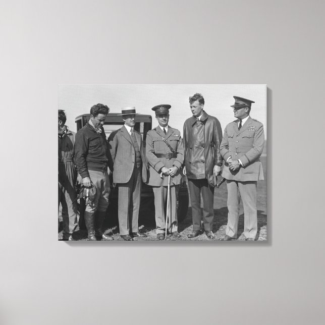 Lienzo Lindbergh y Wright en Wright Field Photograph (Anverso)