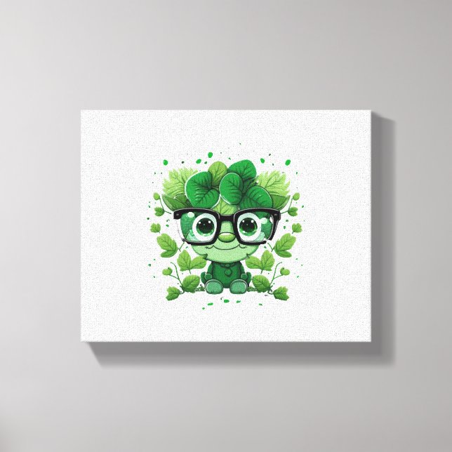 Lienzo lindo día de los Patrones lindo shamrock donde gaf (Anverso)