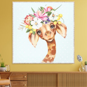 Lienzo Lindo estampado acrílico de jirafa de la selva