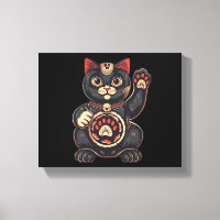lindo Maneki Neko gato impreso en japonés