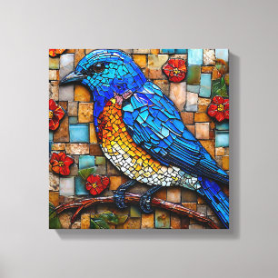 Lienzo Lindo pájaro mosaico