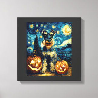 Lienzo Lindo perro Schnauzer en miniatura Halloween Jack