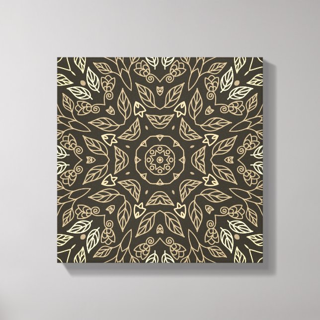 Lienzo Line Drawing Sepia Tan Abstract Calm Home Wall Art (Anverso)