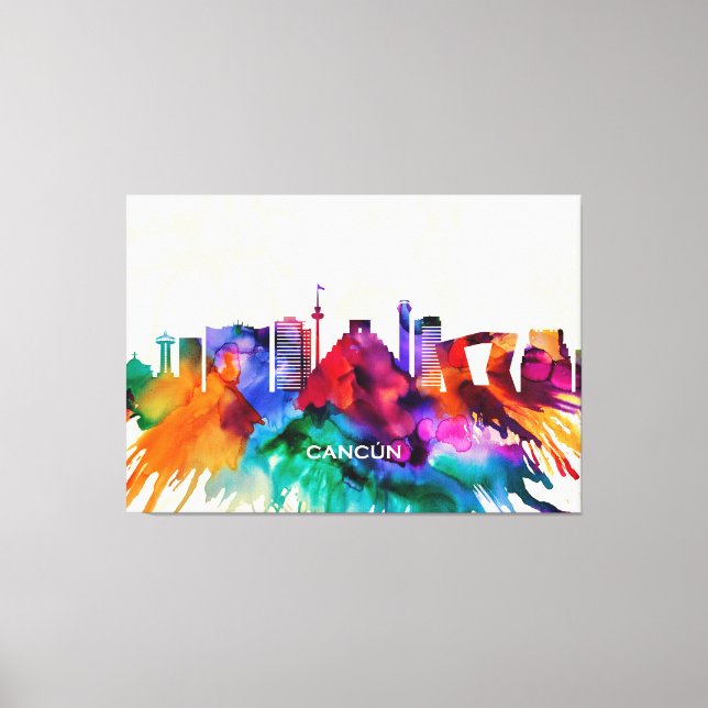 Lienzo Línea aérea de Cancun (Anverso)