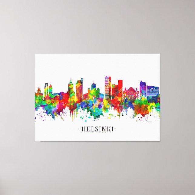 Lienzo Línea aérea de Helsinki Finlandia (Anverso)