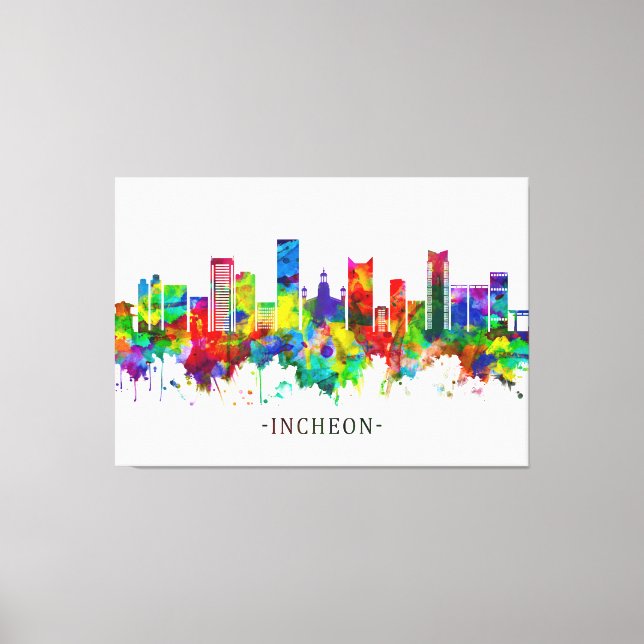 Lienzo Línea aérea de Incheon en Corea del Sur (Anverso)