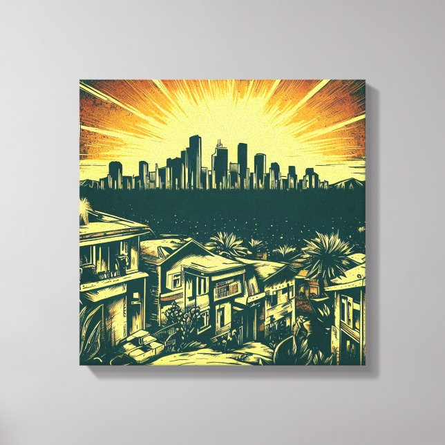 Lienzo Línea aérea de Los Ángeles #2 (Anverso)