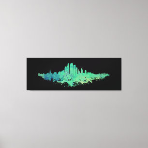 Lienzo Línea aérea de Los Ángeles City Skyline - Mint Gre