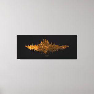 Lienzo Línea aérea de Los Ángeles City Skyline - Naranja