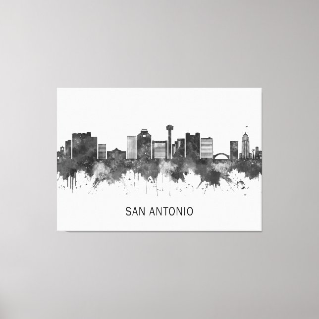 Lienzo Línea aérea de San Antonio Texas (Anverso)