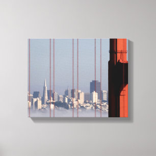 Lienzo Línea aérea de San Francisco desde el puente Golde