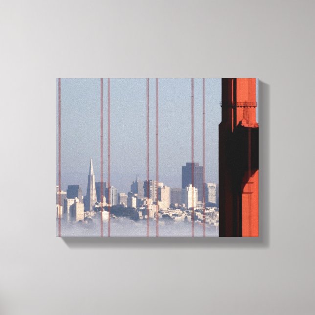 Lienzo Línea aérea de San Francisco desde el puente Golde (Anverso)