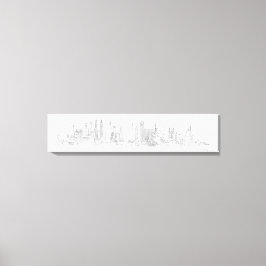 Lienzo Línea aérea del mundo (negro + blanco)