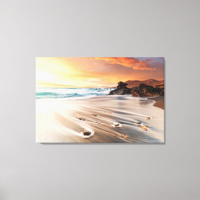 Lienzo Línea costera | Islas Canarias, España (Anverso)