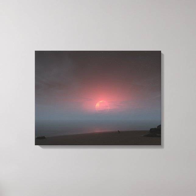 Lienzo Línea costera (noche) (Anverso)