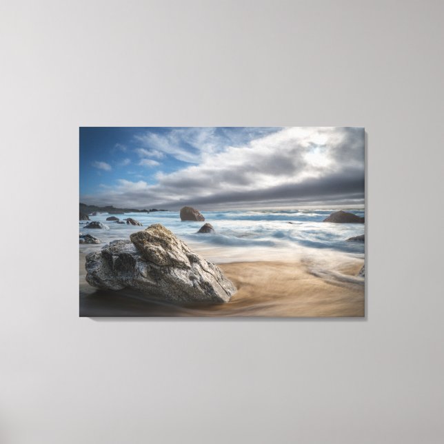 Lienzo Línea costera | Stormy Big Sur, California (Anverso)