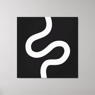 Lienzo Línea de curvas 02 - Blanco sobre negro