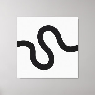 Lienzo Línea de curvas 02 - Negro sobre blanco