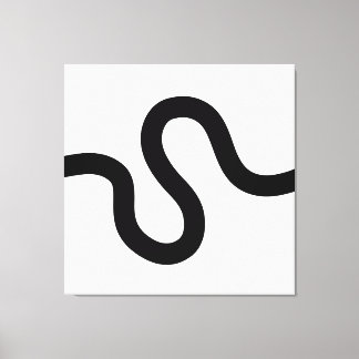 Lienzo Línea de curvas 02 - Negro sobre blanco