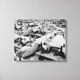 Lienzo Línea de ensamblaje del bombardero B-24, 1943