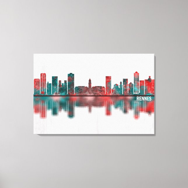 Lienzo Línea de Skyline Rennes France (Anverso)