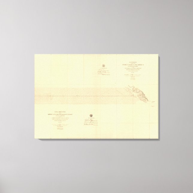 Lienzo Línea Divisoria entre México 1 (Anverso)