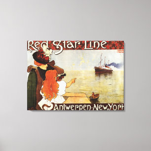 Lienzo Línea roja travesías de la estrella al poster de