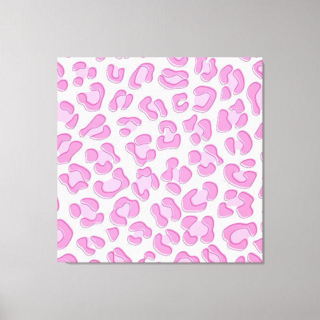 Lienzo Línea rosada de Preppy Leopard (Anverso)